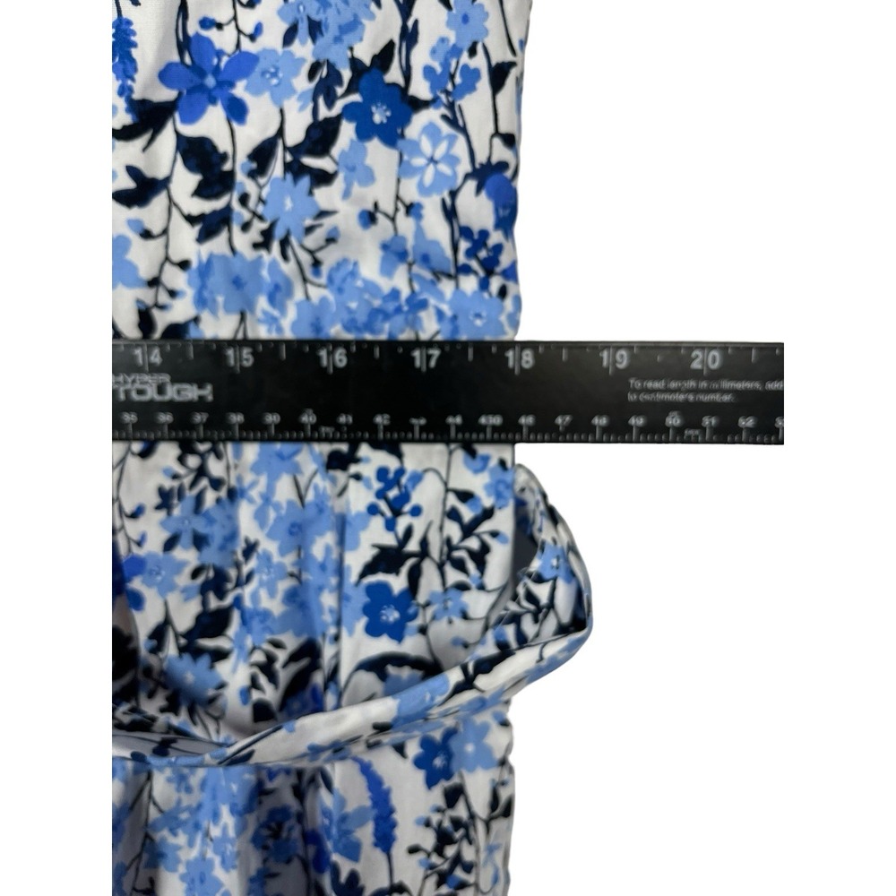 NWT $139 TOMMY HILFIGER Sz 12 Dress Blue Floral Fit & Flare Tie Belt Sleeveless - Picture 6 of 12